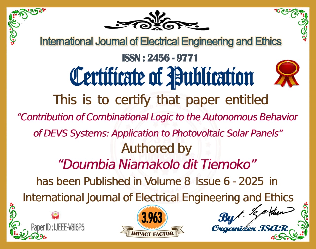 Certificat de publication de l'article